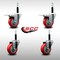 Service Caster 3.5'' SS Red Poly Swivel 3/4'' Expanding Stem Caster Set 2 Total Lock Brakes, 4PK SCC-SSEXTTL20S3514-PPUB-RED-2-S-2-34 - alternate 4
